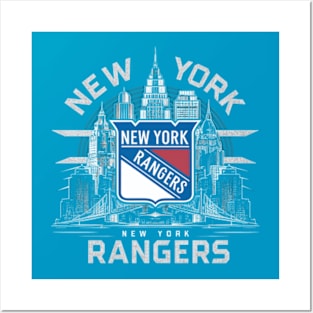 New York Rangers logo in a dramatic movie poster-style illustration Posters and Art